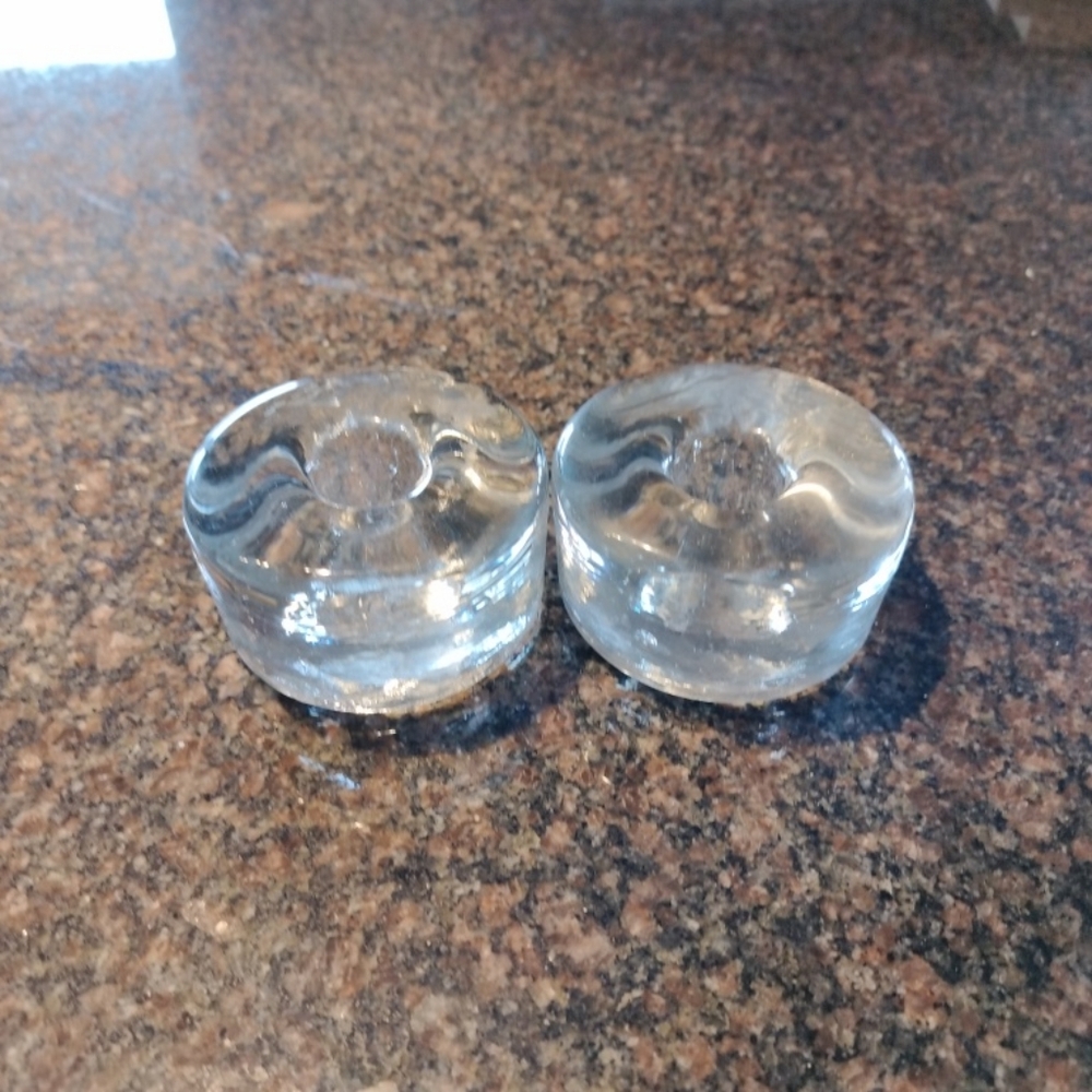 Vintage Blenko glass candle stick holders 2pc
